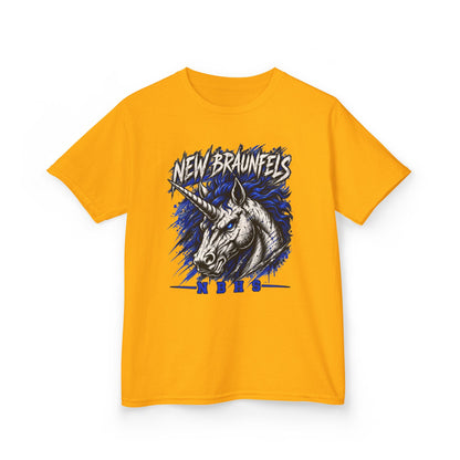 New Braunfels Unicorn Kids T‑Shirt — Blue Graphic Tee for Children