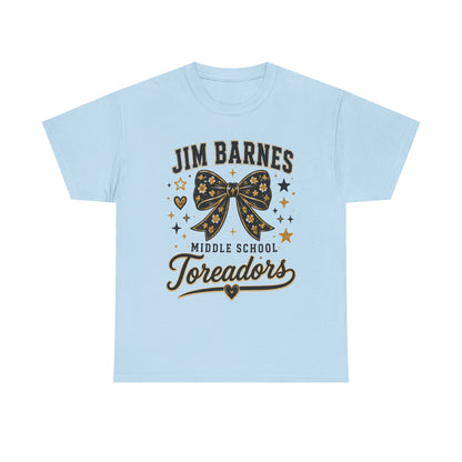 T-Shirt — Jim Barnes Middle School Toreadors Cheer Bow Design