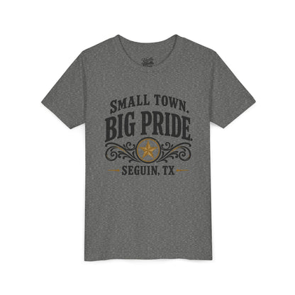 Youth Tee — "Small Town. Big Pride. Seguin, TX" Vintage Star