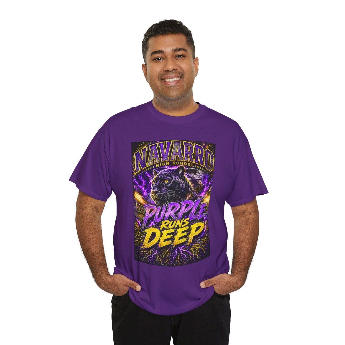 Purple Runs Deep Panther T-Shirt — Navarro School Spirit Tee
