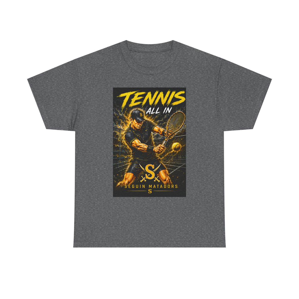 Tennis All In Graphic Tee — Vintage Tennis Player Poster Shirt
