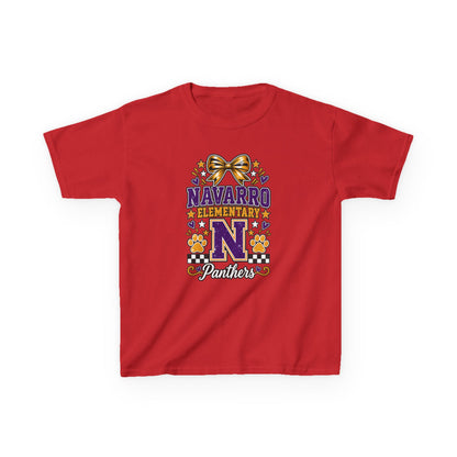 Kids Navarro Elementary Panthers T‑Shirt — Purple & Gold School Spirit Tee