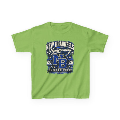 New Braunfels Homecoming 2026 Kids T‑Shirt — NB Unicorn Pride School Spirit Tee