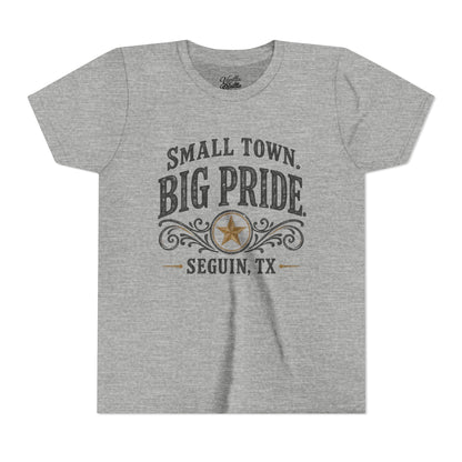 Youth Tee — "Small Town. Big Pride. Seguin, TX" Vintage Star