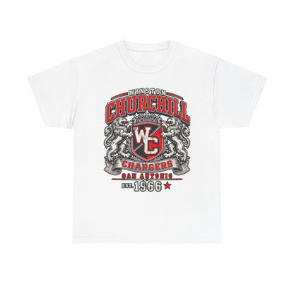 Churchill Chargers Vintage Crest T-Shirt — Winston Churchill 1966 School Spirit Tee