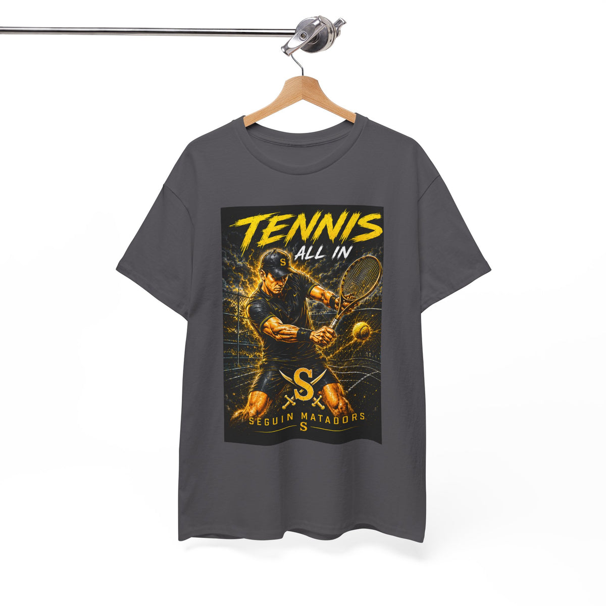 Tennis All In Graphic Tee — Vintage Tennis Player Poster Shirt