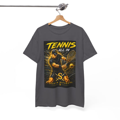 Tennis All In Graphic Tee — Vintage Tennis Player Poster Shirt