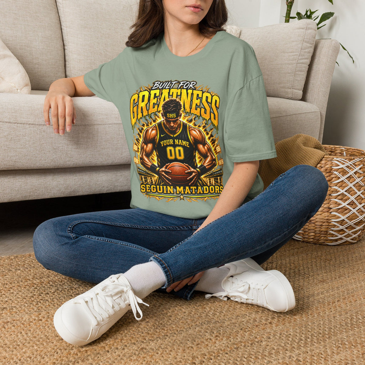 Custom Seguin Matador Basketball Player Tee | Personalized Name & Jersey Number
