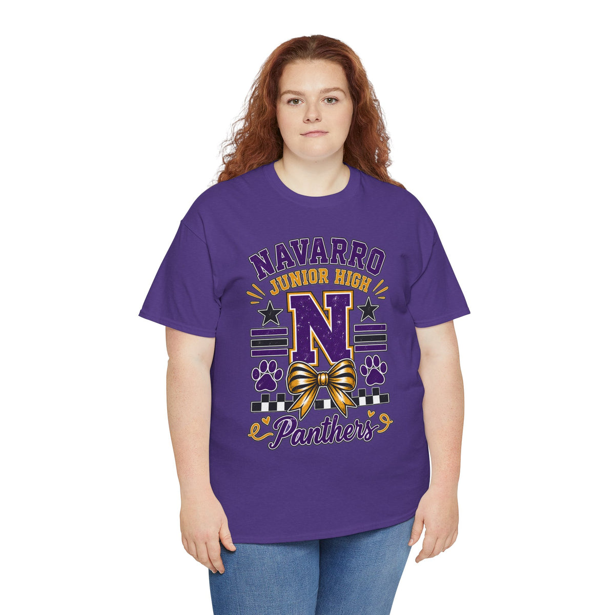 Navarro Junior High Panthers T-Shirt – School Spirit Tee with Purple & Gold Mascot Design