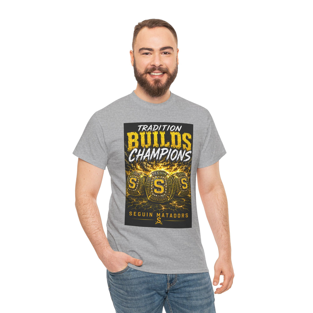 Tradition Builds Champions Tee — Seguin Matadors School Spirit T-Shirt