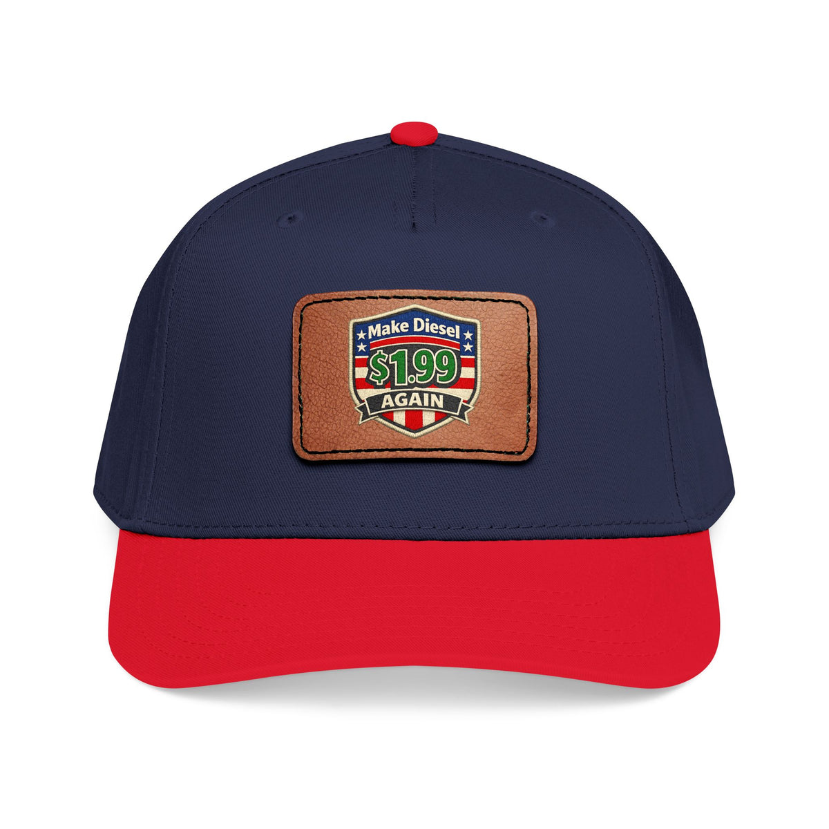 Diesel Mid Profile Baseball Cap with Leather Patch (Rectangle)