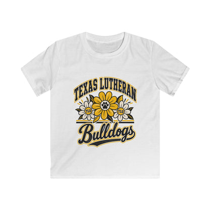 Texas Lutheran Bulldogs Kids T-Shirt — Floral Mascot Youth Tee