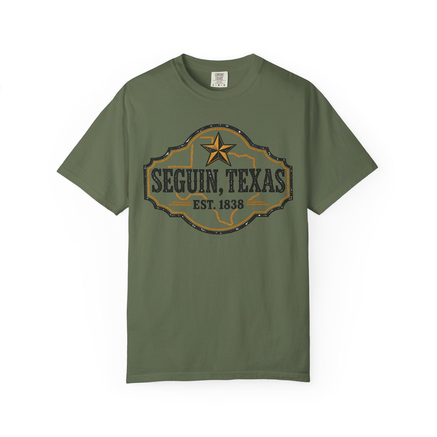 Seguin, Texas Vintage Badge T-Shirt — Est. 1838 Cotton Tee