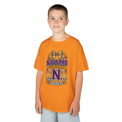 Kids Navarro Elementary Panthers T‑Shirt — Purple & Gold School Spirit Tee