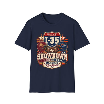 I-35 Texas Showdown Football T-Shirt – Texas State vs UTSA Game Day Tee