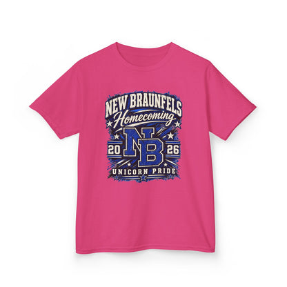 New Braunfels Homecoming 2026 Kids T‑Shirt — NB Unicorn Pride School Spirit Tee