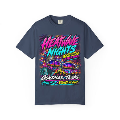 Heatwave Nights T-Shirt — Gonzales, Texas Retro Neon Party Tee