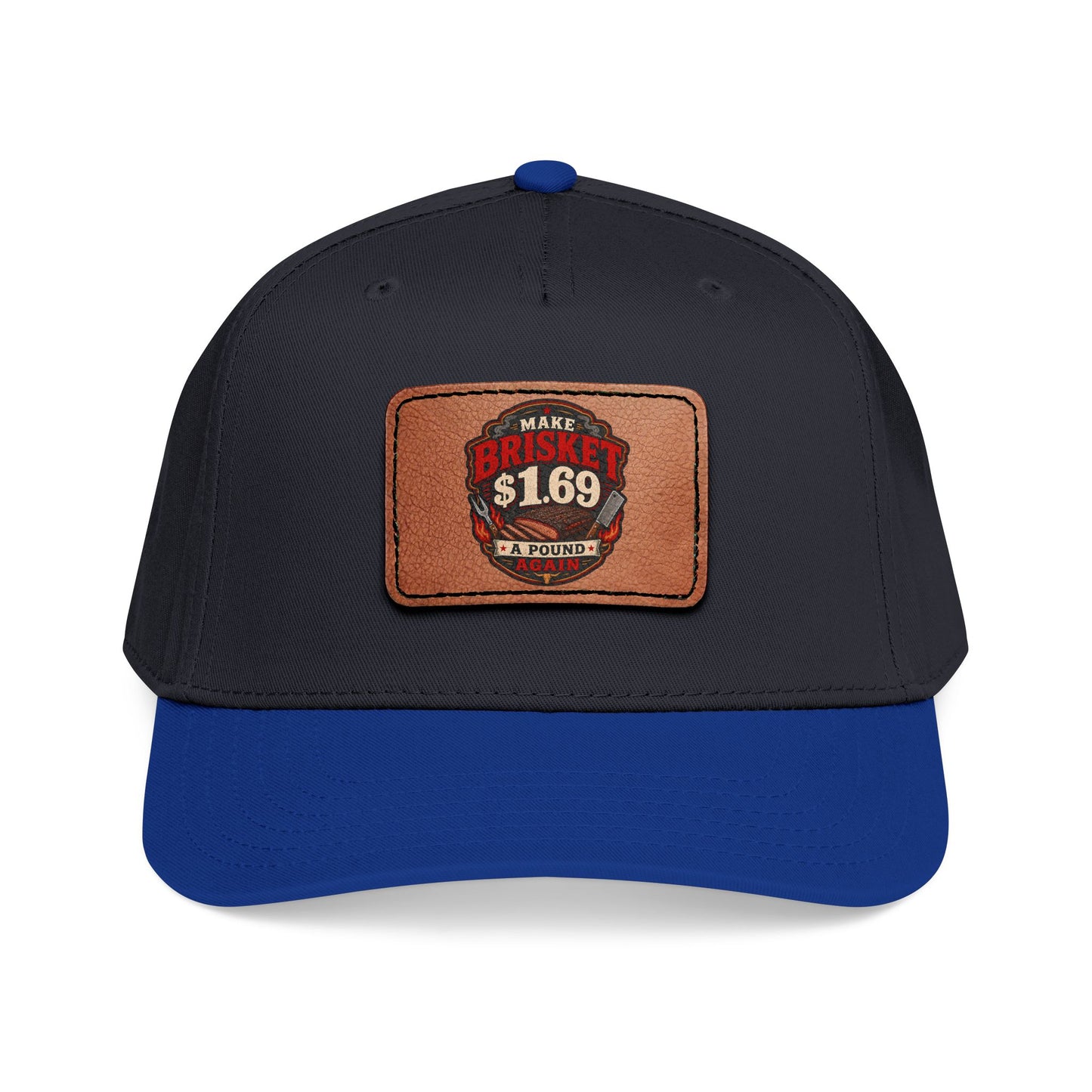 VSA Brisket Mid Profile Baseball Cap with Leather Patch (Rectangle)