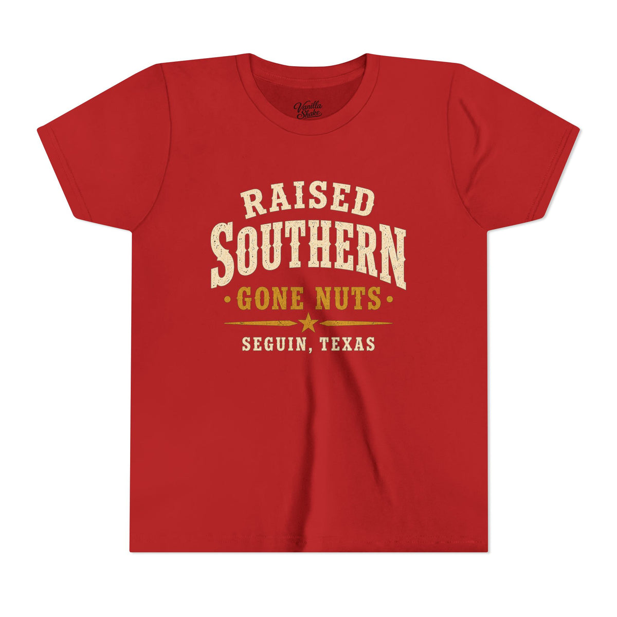 Youth Tee — "Raised Southern, Lone Star" Seguin, Texas Kids Shirt