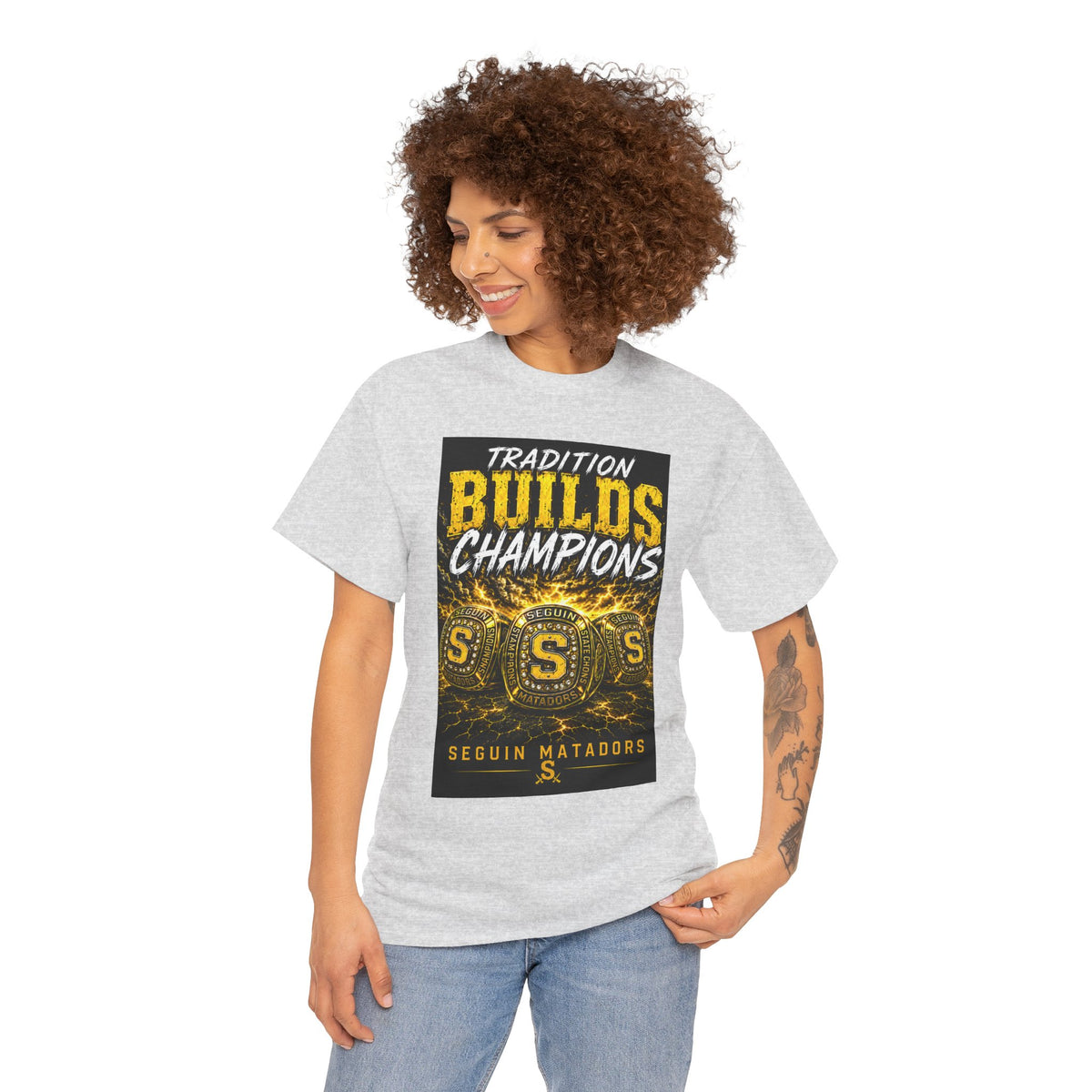 Tradition Builds Champions Tee — Seguin Matadors School Spirit T-Shirt