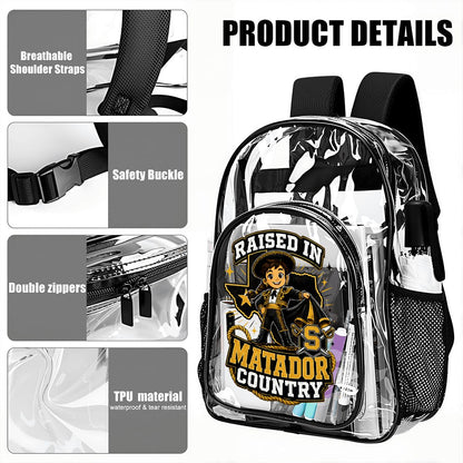 Seguin Junior Lady Matador Clear Backpack with Mesh Pocket