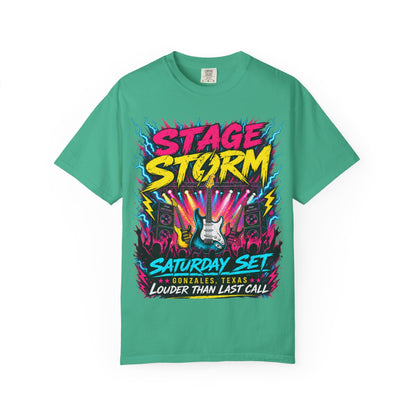 Stage Storm Rock Band T-Shirt — "Stage Storm" Guitar Concert Graphic Tee