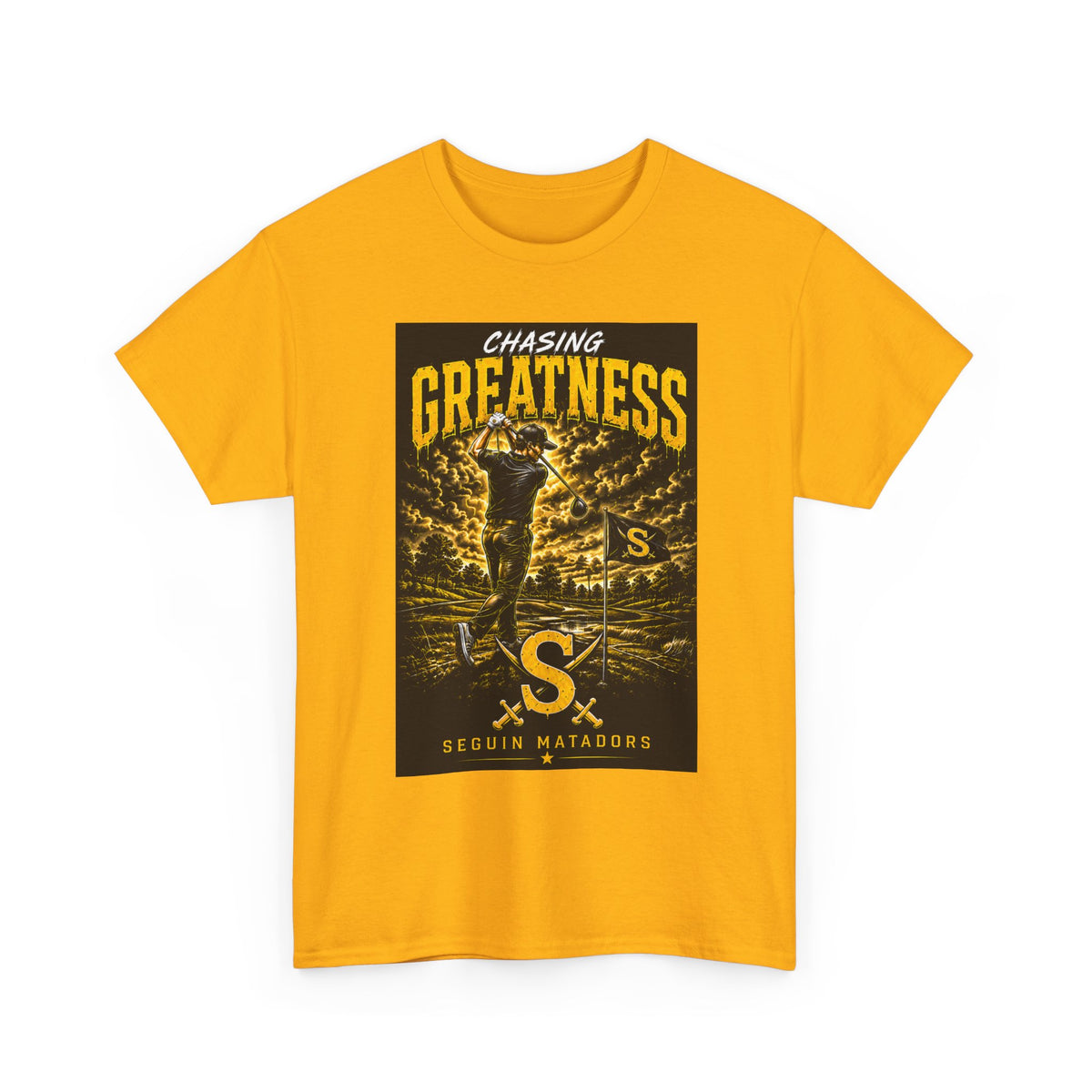 Chasing Greatness Tee — Seguin Matadors Baseball Graphic Shirt