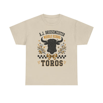 Toros Middle School Tee — A.J. Briesemeister School Spirit T-Shirt