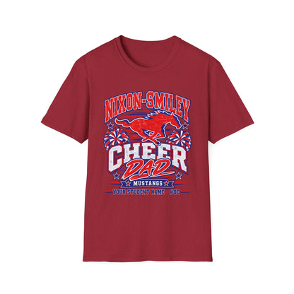 Nixon-Smiley Mustangs Cheer Dad T-Shirt — School Spirit Fan Tee