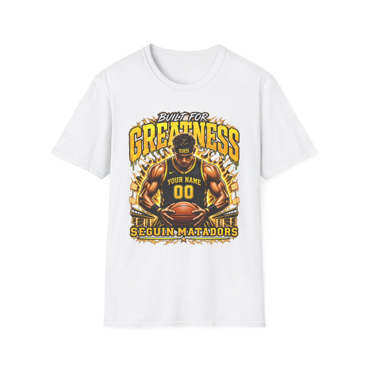 Custom Seguin Matador Basketball Player Tee | Personalized Name & Jersey Number