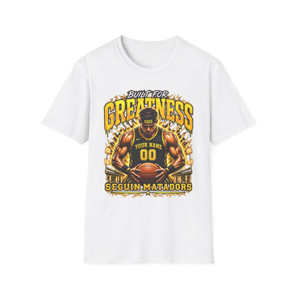 Custom Seguin Matador Basketball Player Tee | Personalized Name & Jersey Number