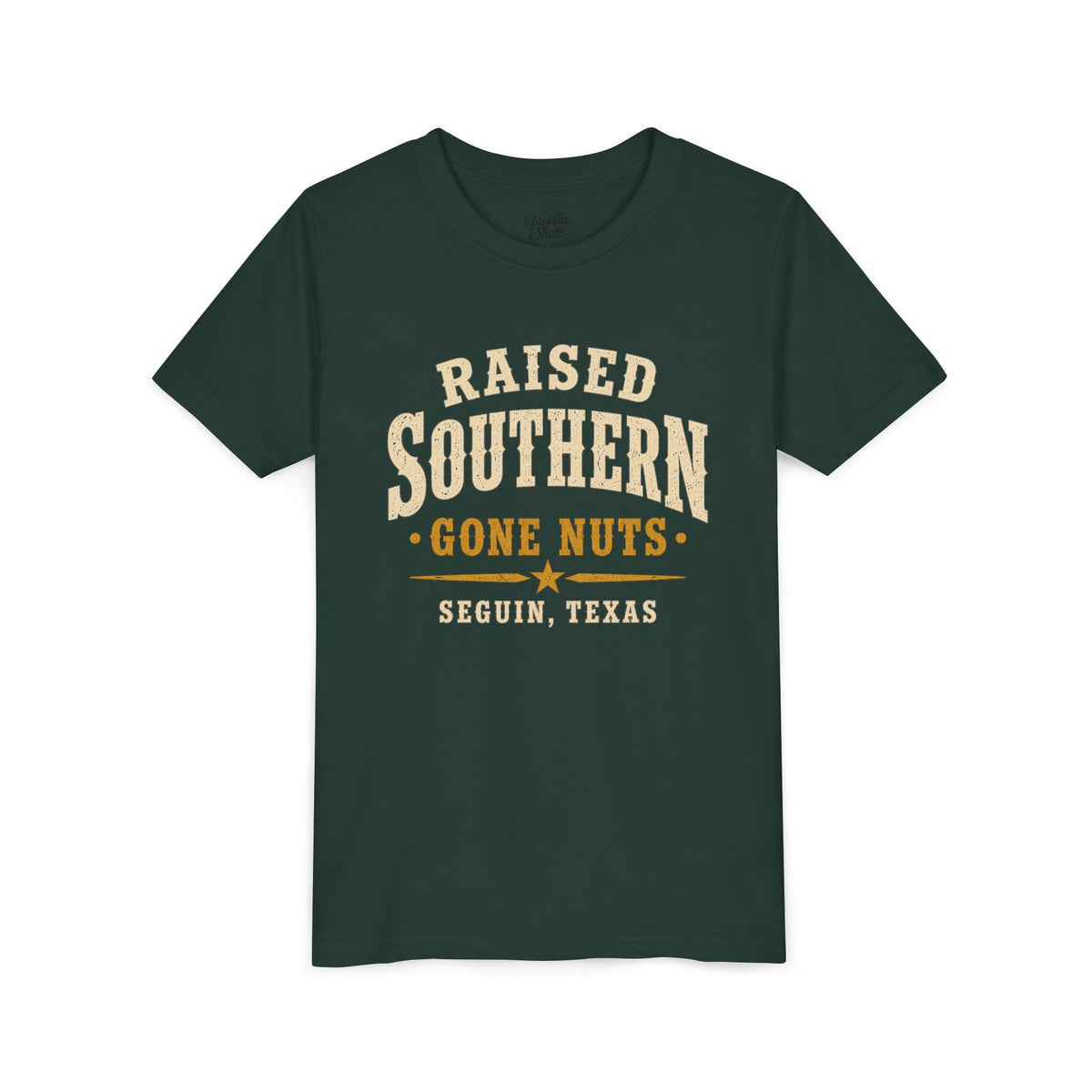 Youth Tee — "Raised Southern, Lone Star" Seguin, Texas Kids Shirt
