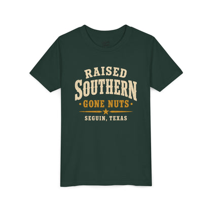 Youth Tee — "Raised Southern, Lone Star" Seguin, Texas Kids Shirt