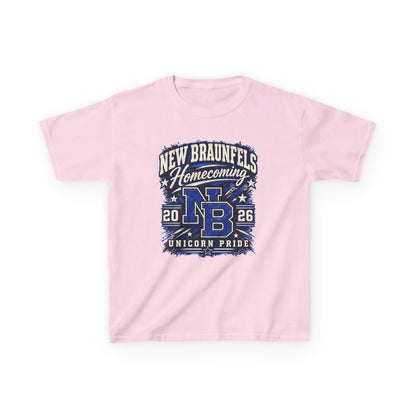 New Braunfels Homecoming 2026 Kids T‑Shirt — NB Unicorn Pride School Spirit Tee