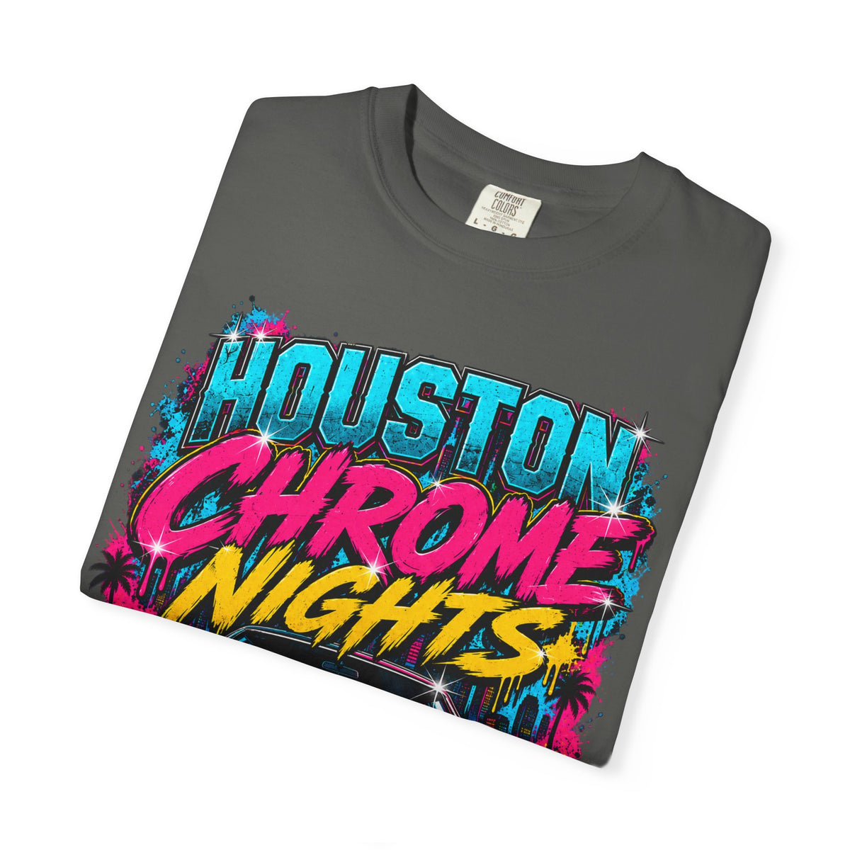 Houston Chrome Nights T-Shirt — Texas Night Ride Classic Car Tee