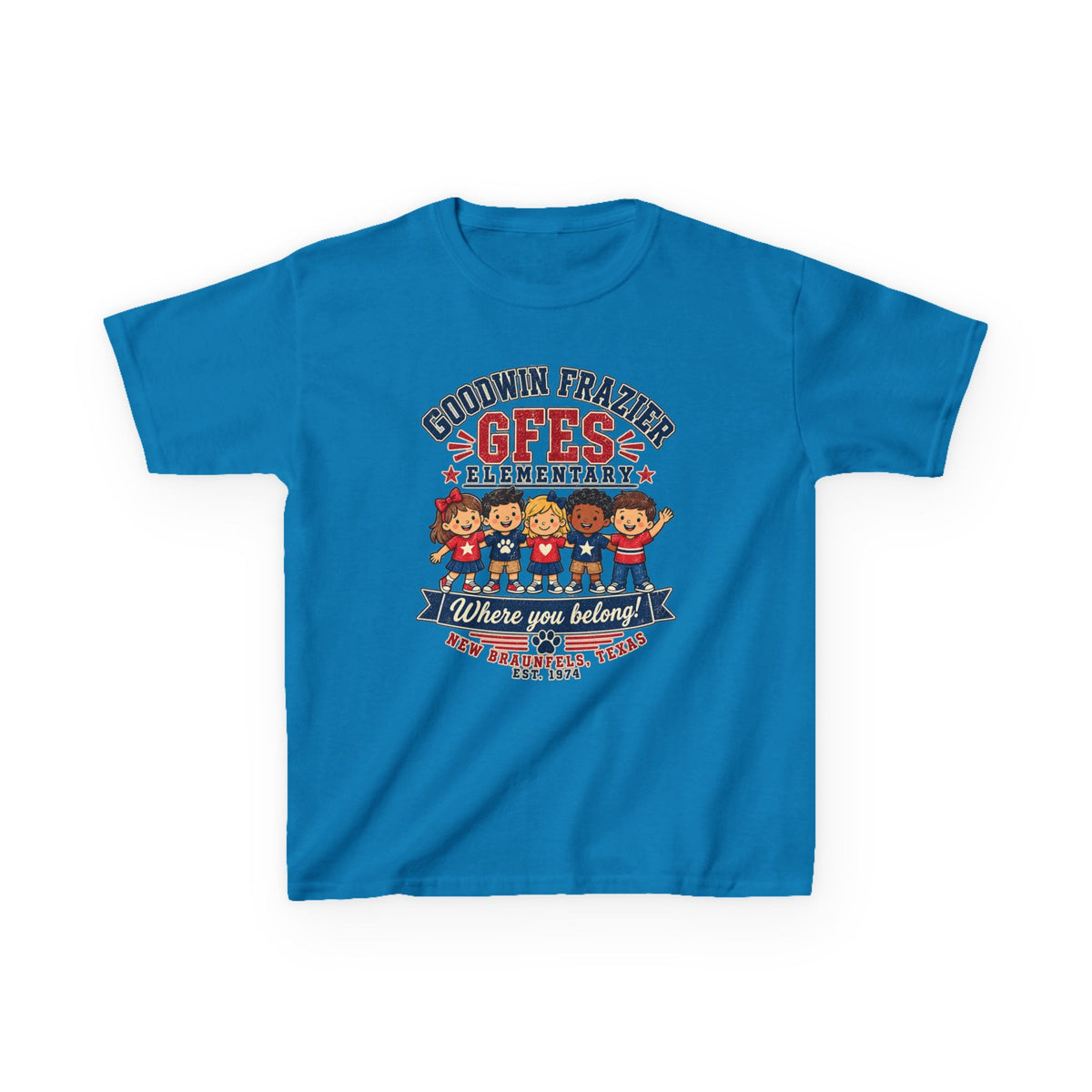 Kids T‑Shirt — "Goodwin Frazier G FES Elementary: Where You Belong" School Pride Tee