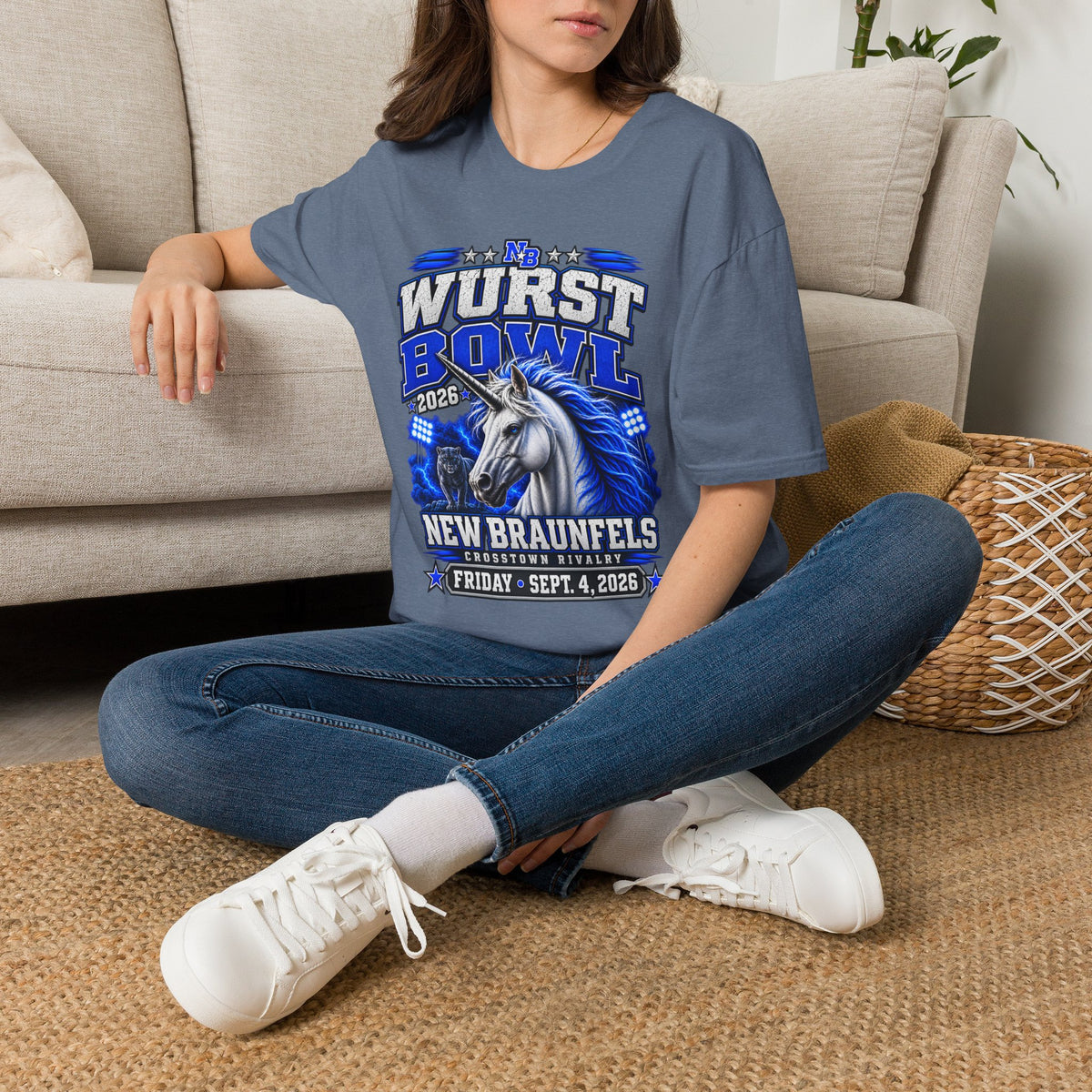 Wurst Bowl T-Shirt — New Braunfels 2026 Unicorn Football Event Tee