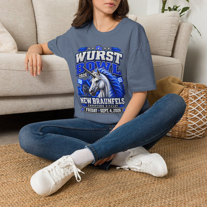 Wurst Bowl T-Shirt — New Braunfels 2026 Unicorn Football Event Tee