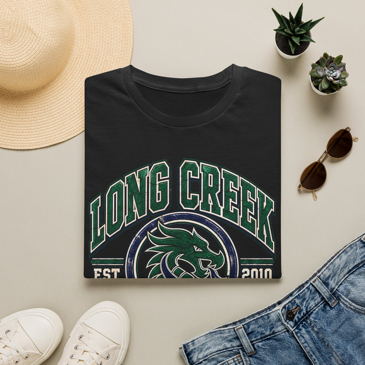 Long Creek High School Mascot T-Shirt — School Spirit Dragon Tee (Established 2010)