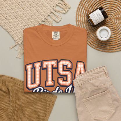 UTSA Birds Up T-Shirt — San Antonio Orange Garment-Dyed Tee