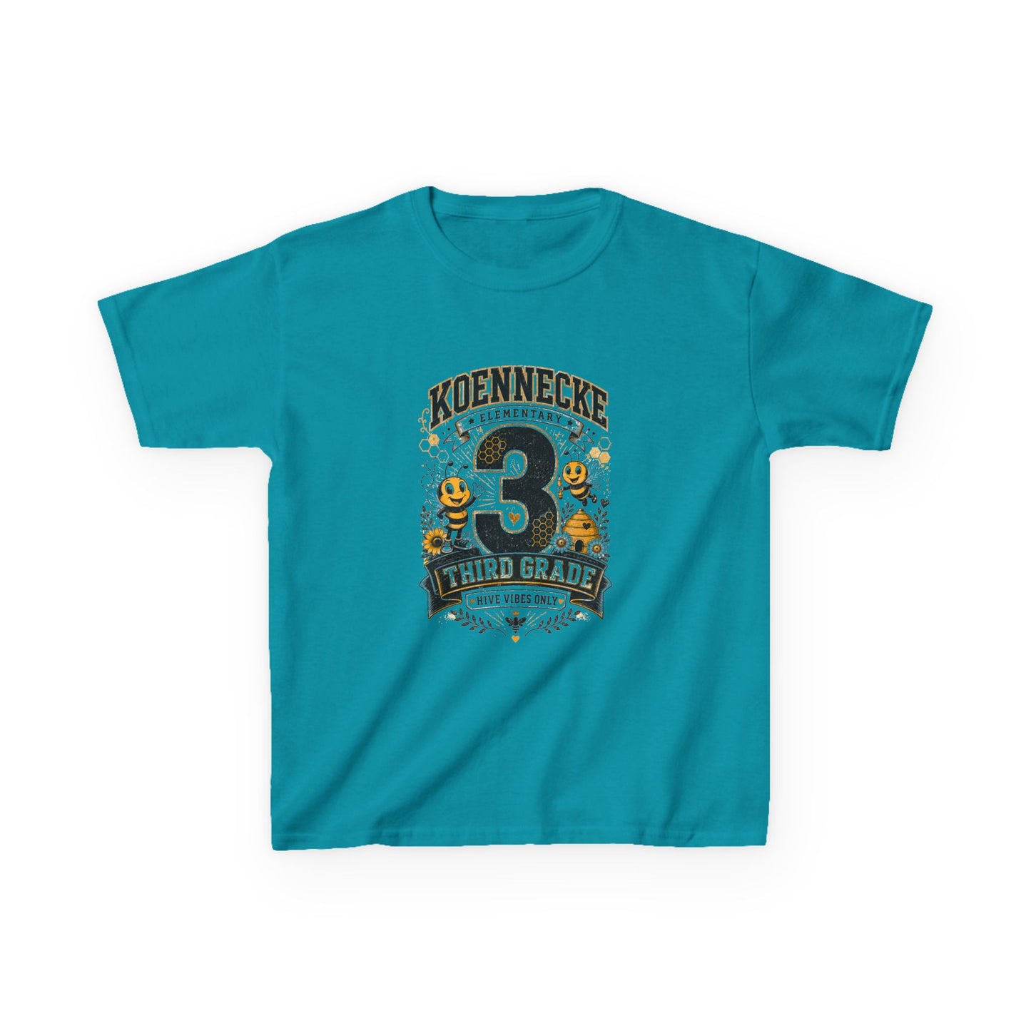 Third Grade Kids T‑Shirt — Personalized 'Koennecke 3' Back to School Tee
