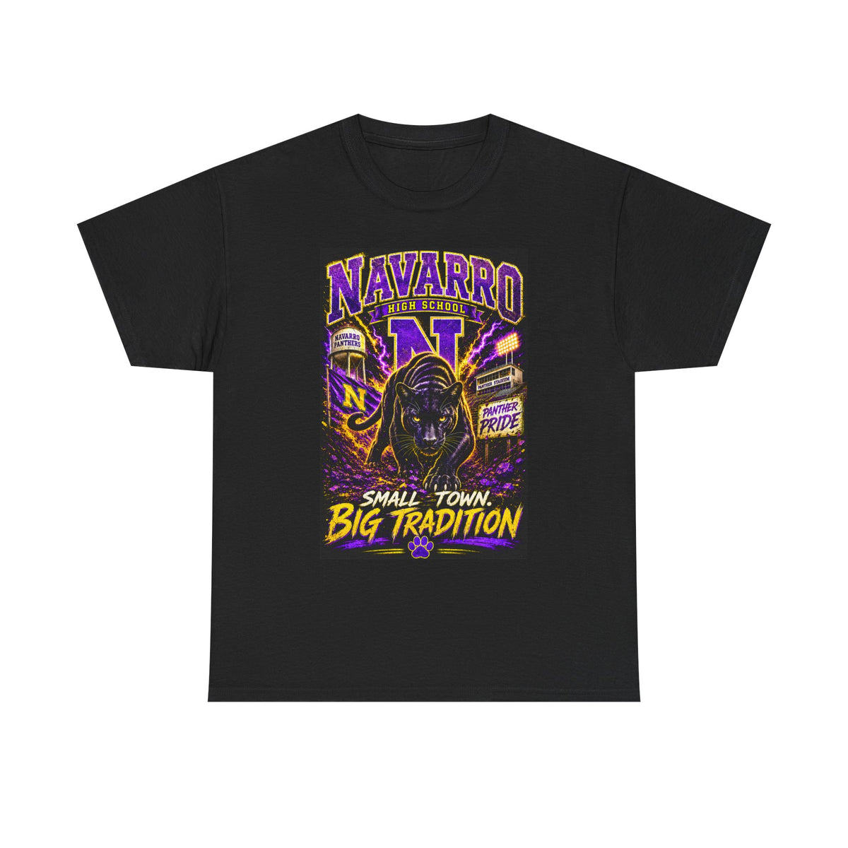 T-Shirt — Navarro “Small Town, Big Tradition” Vintage Football Pride Tee
