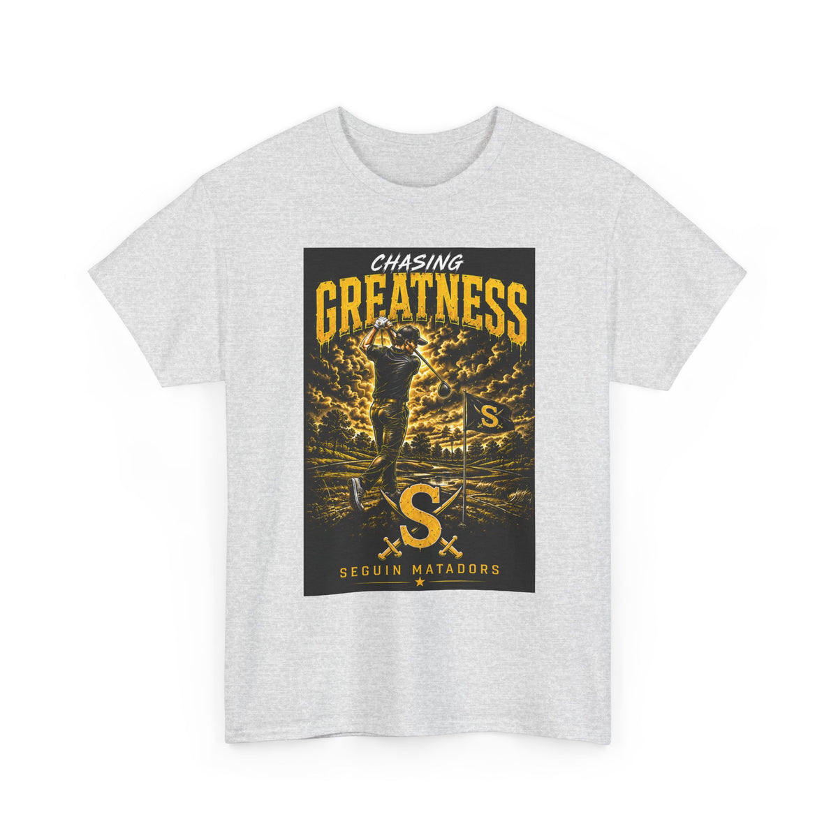 Chasing Greatness Tee — Seguin Matadors Baseball Graphic Shirt