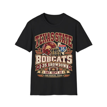 Texas State Bobcats Football T‑Shirt – I‑35 Showdown Game Day Tee