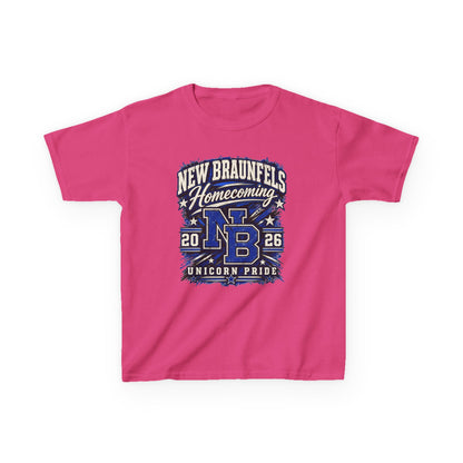 New Braunfels Homecoming 2026 Kids T‑Shirt — NB Unicorn Pride School Spirit Tee