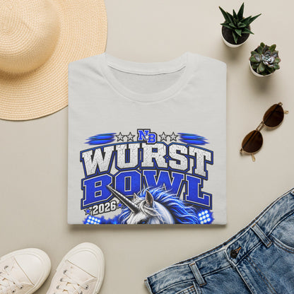 Wurst Bowl T-Shirt — New Braunfels 2026 Unicorn Football Event Tee