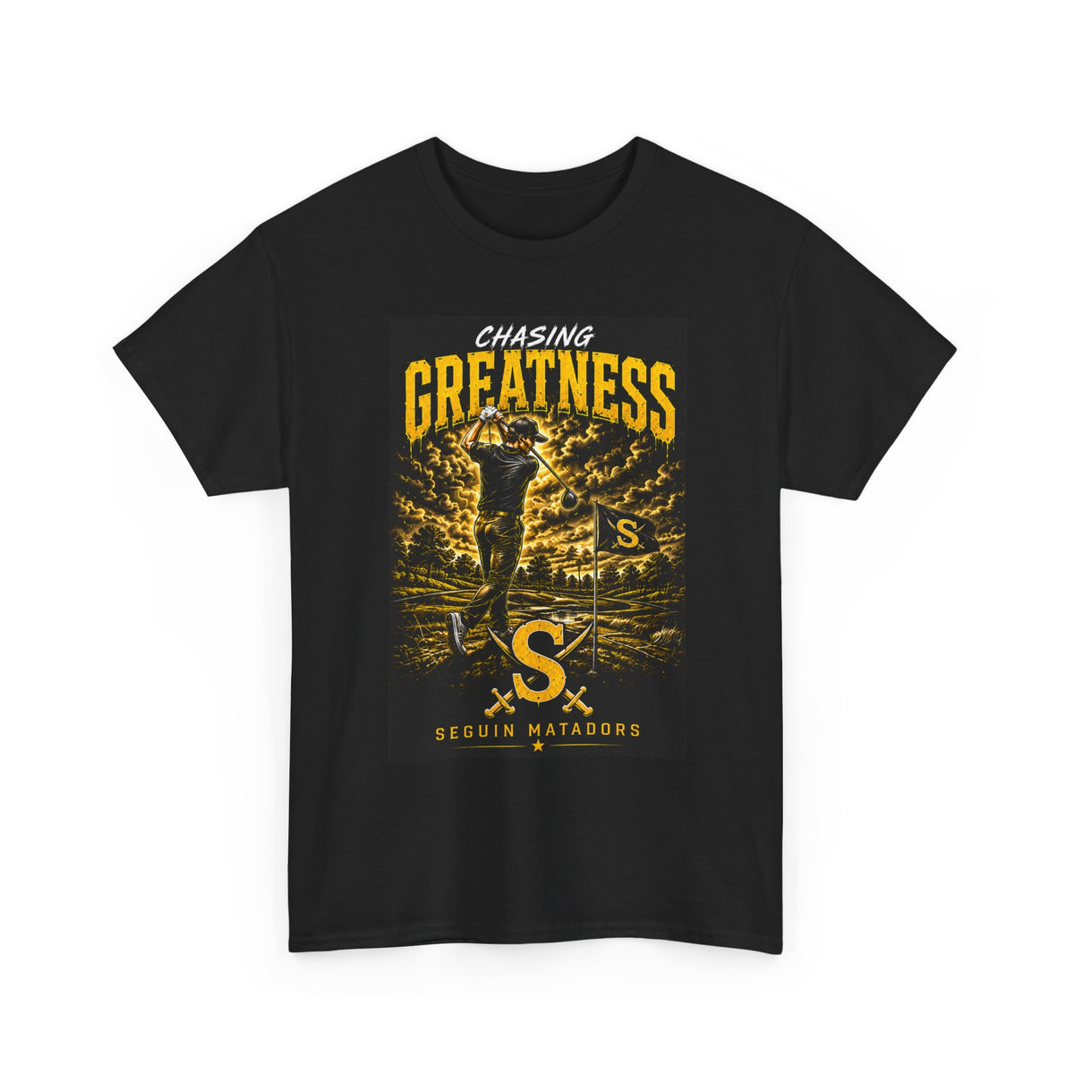 Chasing Greatness Tee — Seguin Matadors Baseball Graphic Shirt