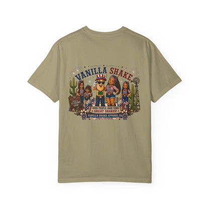 Family Shakes 4th of July-Unisex Garment-Dyed T-shirt
