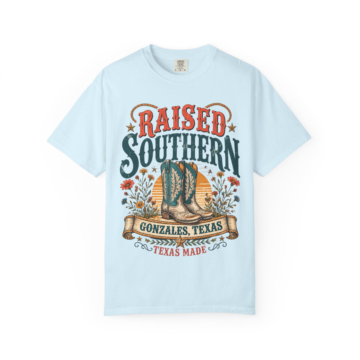 Raised Southern T-Shirt — Gonzales, Texas Retro Western Tee