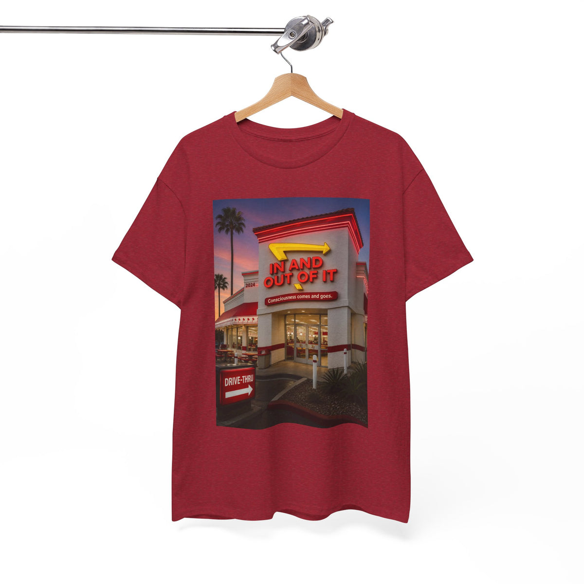 Retro Diner Photo T‑Shirt – 'A Hand Out Of It' Vintage Neon Tee